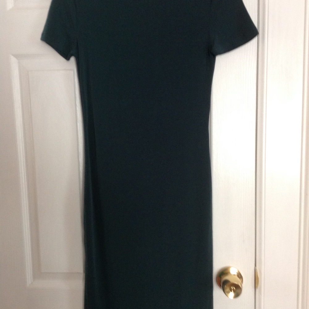 Forever21 knee high body con dark green dress
